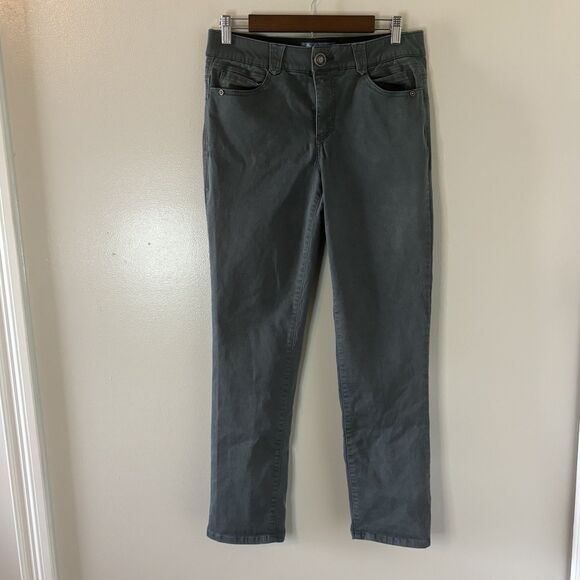 Democracy Ab Solution Pants Sage Green Mid Rise Straight Leg Sz 8 - Picture 1 of 8